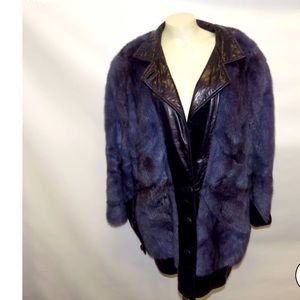 Balenciaga vintage blue fur coat